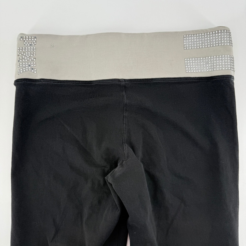 PINK Victoria's Secret Yoga Leggings Black Rhinestone Waistband Size S - Picture 2 of 8